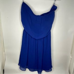 🔥 Blue Strapless Mini Dress